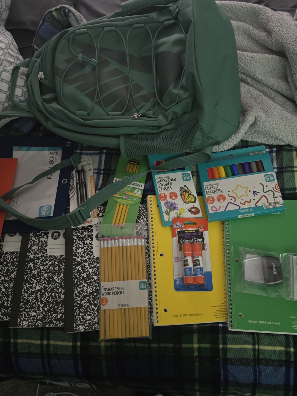 Nike Green Kids Backpack with Matching Green School Supplies